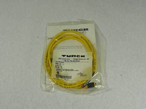 Turck U2134-48 PKG 3Z-1 Cable  Female Receptacle 4 Pin 125V 4A ! NEW !