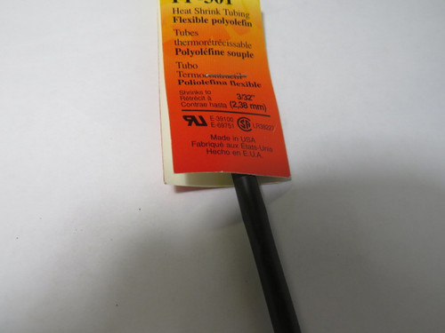 3M FP-301 Black Heat Shrink Tubing 3.5' Length ! NEW !