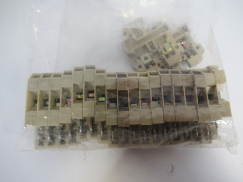 Weidmuller SAK-2.5 Terminal Block 600/750V Lot of 20 BEIGE  USED