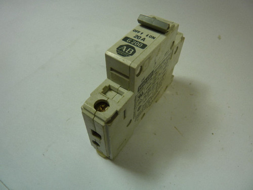 Allen-Bradley 1492-CB1-G200 Ser B Circuit Breaker 20A 277VAC 65VDC 1P USED