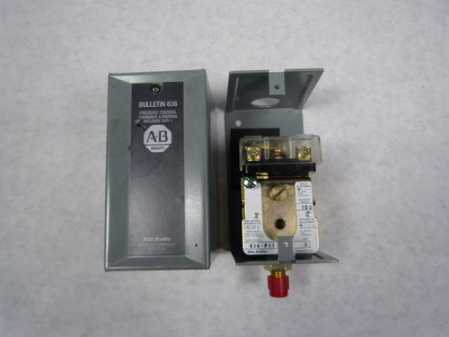 Allen-Bradley 836-P11-PHBS Enclosed Pressure Switch 5A 600VAC Max USED
