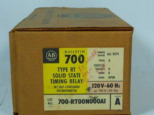 Allen-Bradley Solid State Timing Relay 700-RT00N000A1 A ! NEW !