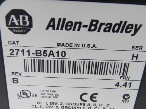 Allen-Bradley 2711-B5A10 5.5" Monochrome Touch Screen Keypad Display Ser H USED