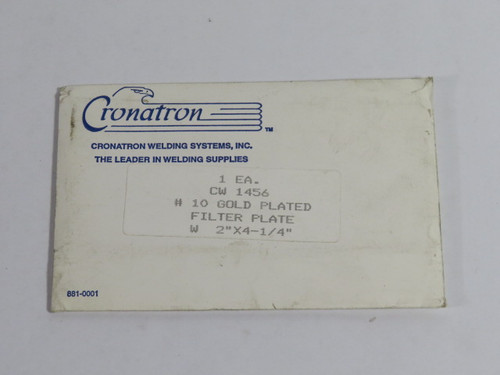 Cronatron CW1456 #10 Gold Plated Filter Plate ! NEW !