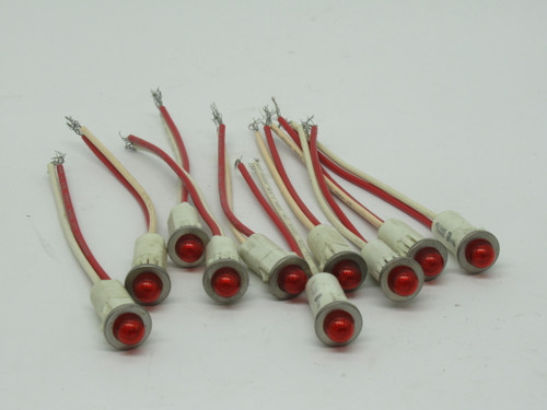 Chicago Miniature 1091M1-24V Red Panel Mount Indicator 24V 1/2W Lot of 10 USED