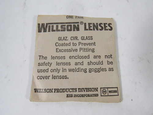 Willson GLAZ-CVR-GLASS Safety Lenses Clear 50mm ! NEW !