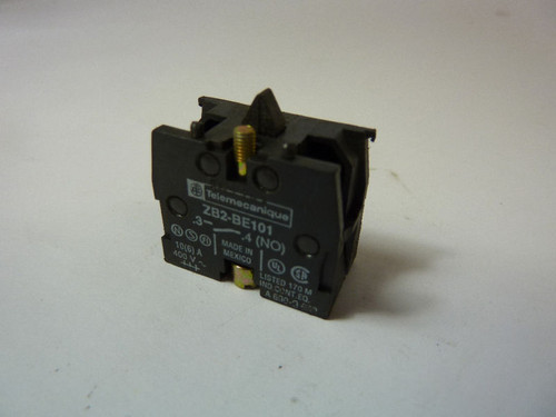 Telemecanique ZB2-BE101 Contact Block 1NO 400V Black Plunger USED