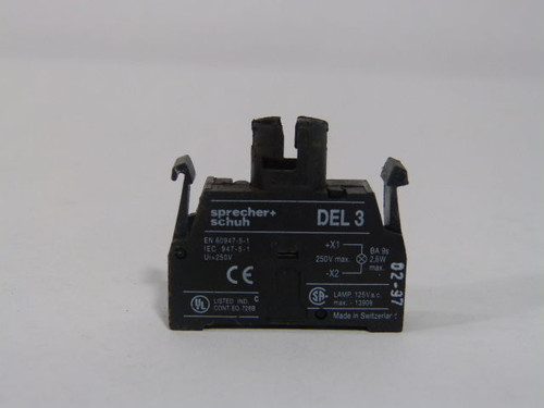 Sprecher + Schuh DEL3 DEL-3 Incandescent Lamp Module 24V USED