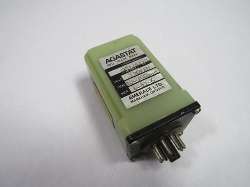 Agastat 9812-B11G Time Delay Relay 10-300Sec 10A 120VAC 8-Pin USED