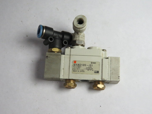 SMC SYA5120-01 Air Pilot Valve 0.15-0.7MPa 2-Pos 4-Way 1/8" Port USED