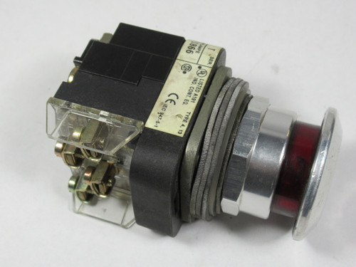 Allen-Bradley 800T-FXP16RA1 Ser T Illum. Push-Pull Device Red 1NO 1NCLB USED