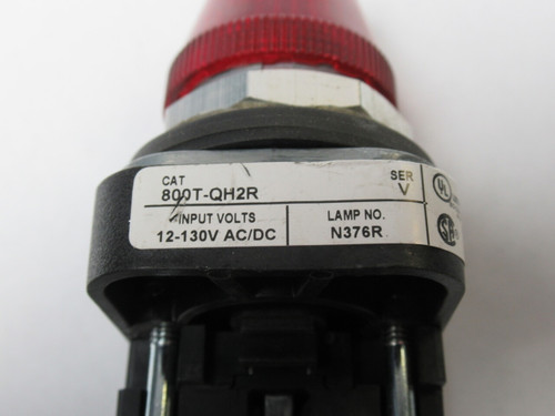 Allen-Bradley 800T-QH2R Ser V Full Voltage LED Pilot Light 12-130V Red USED
