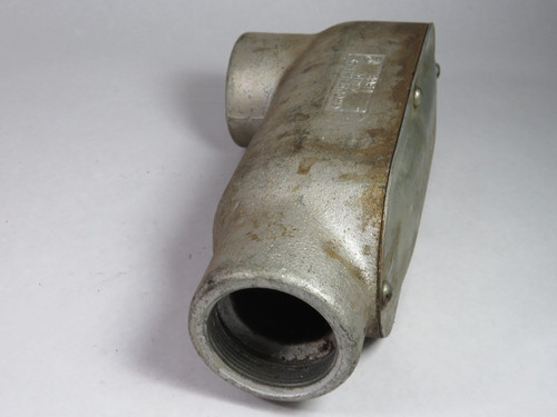 Crouse-Hinds LB68 Conduit Body W/ Cover 2" NPT Threaded USED