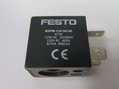 Festo MSFW-110-50/60 Solenoid Coil 110VAC 50-60HZ USED