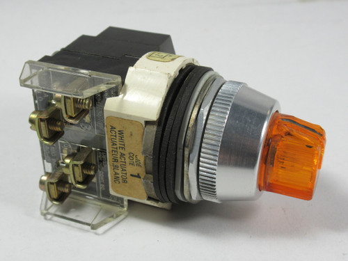Allen-Bradley 800T-16JA2KB7AX Ser T Selector Switch 120VAC Amber 1NO 1NC USED