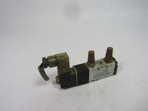 STC 4V110-1/8 5-Way Solenoid Valve 1/8"BSPT 21-115PSI USED