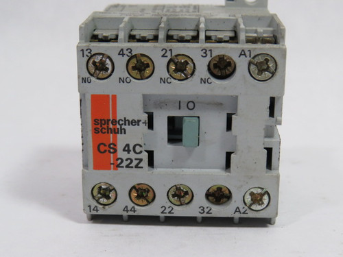 Sprecher + Schuh CS4C-22Z-24D Contactor 24Vdc 2NO 2NC SER. A USED