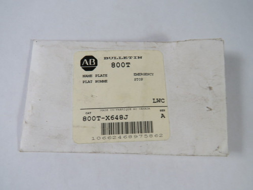 Allen-Bradley 800T-X648J Legend Plate Series A ! NEW !