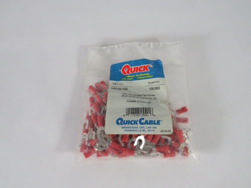 Quick Cable 160132-100 PVC Solderless Terminals #10 Locking Spade 22-18 ! NWB !