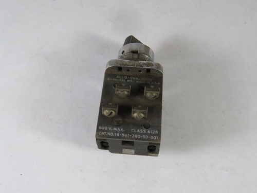 Allis-Chalmers 14-961-280-50-001 Selector Switch 2NO/2NC 600V USED