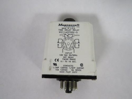 Magnecraft W211ACPSRX-5 Time Delay Relay 0.1-10Sec COSMETIC DAMAGE USED