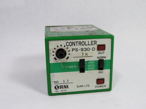 Sunx PS-930-D-1S Sensor Controller 1 Sec W/ On/Off Delay Timer 12 Pin USED