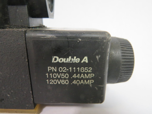 Double A QF-3-C-10D1 Directional Control Valve 100BAR 1450PSI USED