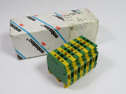 Entrelec MB4/6-P10 Ground Distribution Terminal Block GREEN/YELLOW ! NEW !