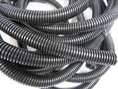 Merithian 47058 Black Convoluted Slit Tubing 5/8" Dia. Approx 30' Length USED