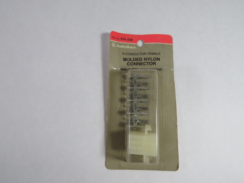 Radio Shack 274-239 Molded Nylon Connector 9-Conductor Female 250V 8A ! NEW !