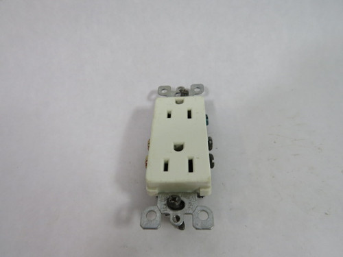 Leviton 5325-WSP White Decora Duplex Receptacle 15A 125V 3W 2P USED