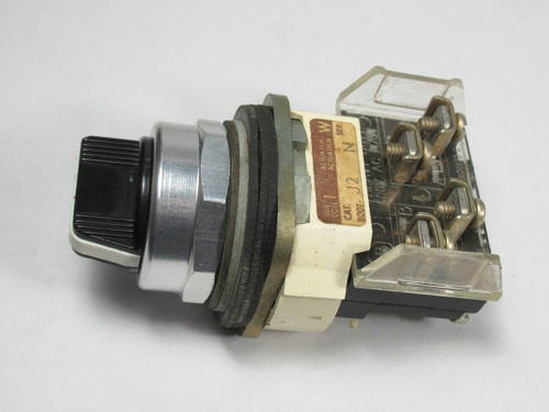 Allen-Bradley 800T-J2A Series N 3-Position Selector Switch 1NO 1NC USED