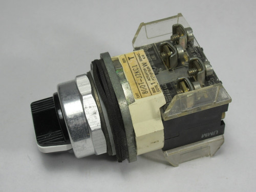 Allen-Bradley 800T-J2KC1B Series T 3-Position Selector Switch 2NO 2NC USED