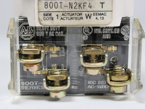 Allen-Bradley 800T-N2KF4B Series T 4-Position Selector Switch 2NO 2NC USED