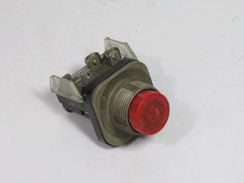 Allen-Bradley 800T-B6A Ser N Push Button 1NO 1NC Red Extended Head USED