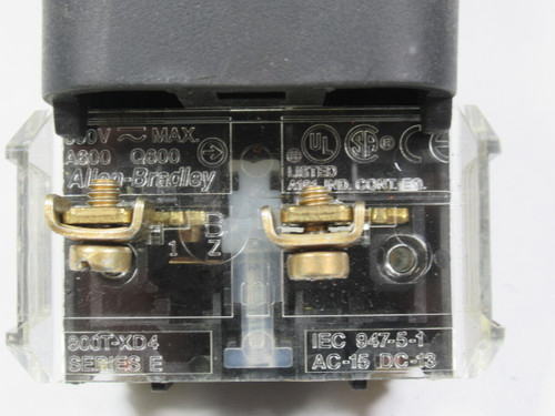 Allen-Bradley 800T-FXT9D4 Series T Push-Pull/Twist Device Yellow 1NCLB USED