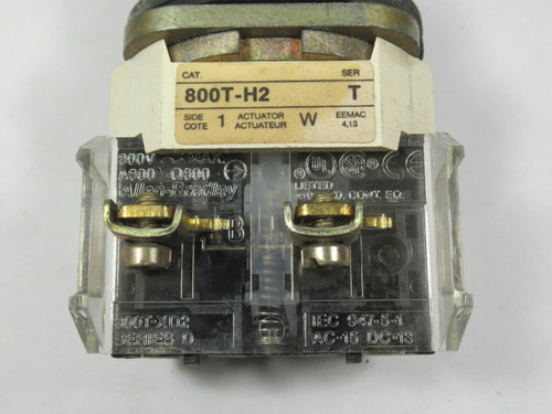 Allen-Bradley 800T-H2D2 Series T 2-Position Selector Switch 1NC USED