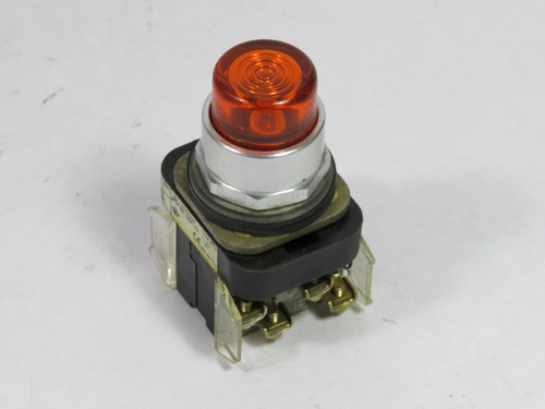 Allen-Bradley 800T-QBH24A Ser T Push Button Illum 1NO 1NC 24VAC Amber USED