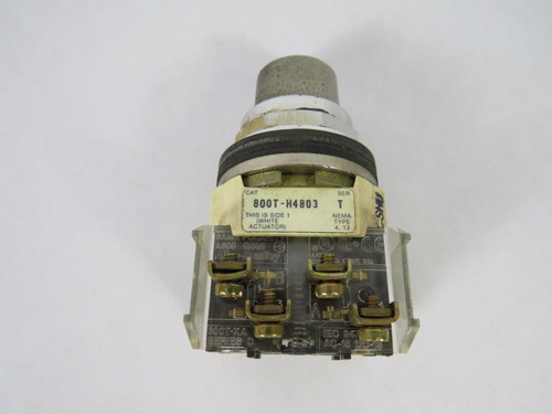 Allen-Bradley 800T-H4803B 2-Pos Cylinder Lock Operator 2NO/2NC No Key USED