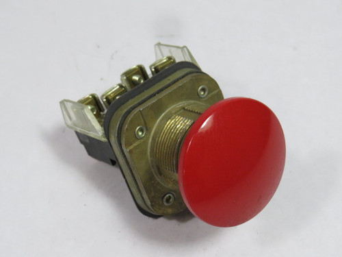 Allen-Bradley 800T-D6A Series T Push Button 1NO 1NC Red Mushroom Head USED