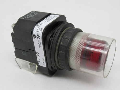 Allen-Bradley 800H-PRAH16R Series F Push Button 120V Red Extended 1NO 1NC USED