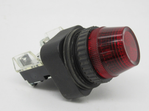 Allen-Bradley 800H-QR10R Series G Universal Pilot Light 120V Red Lens USED