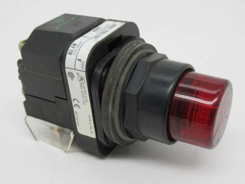 Allen-Bradley 800H-PRBL26R Series F Push Button 240V Red Extended 1NO 1NC USED