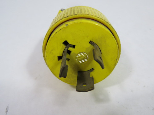 Pass & Seymour L1120P Yellow Industrial Plug 20A 250V 4W 3P USED