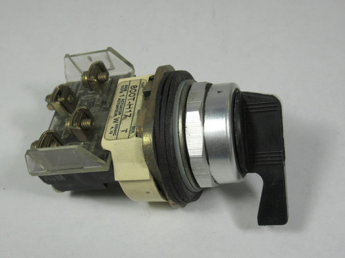 Allen-Bradley 800T-H17A Series T Selector Switch C/W Knob Lever 1NO 1NC USED