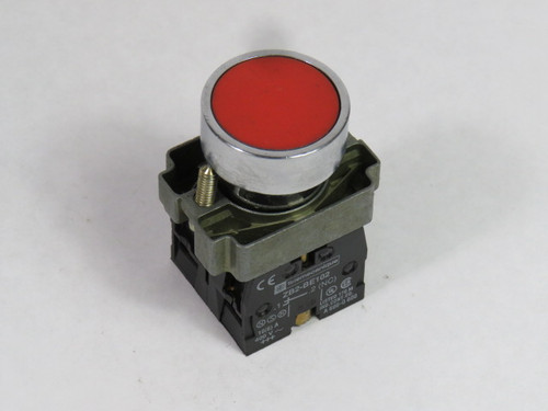 Telemecanique XB2BA45 Push Button 1NO 1NC Red Flush Head USED