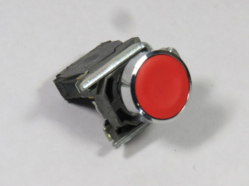 Telemecanique XB4BA42 Push Button 22mm 1NC Red Flush Head USED