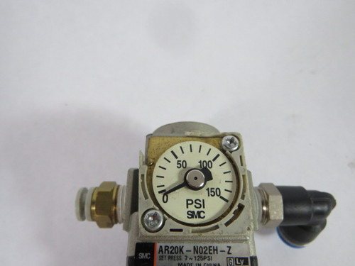 SMC AR20K-N02EH-Z 1/4" Modular Air Regulator * Broken Gauge * 125PSI ! AS IS !