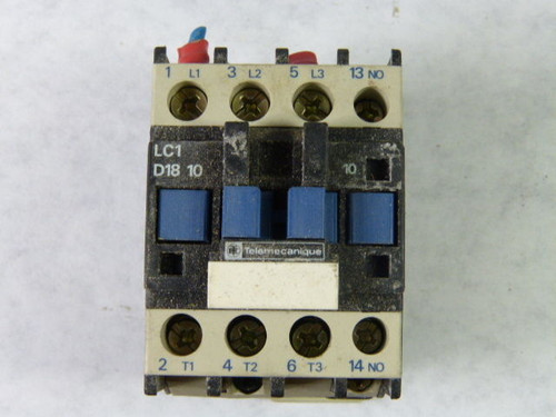 Telemecanique LC1-D1810M5 Contactor 3Pole 18A 1NO 220VAC 50Hz USED