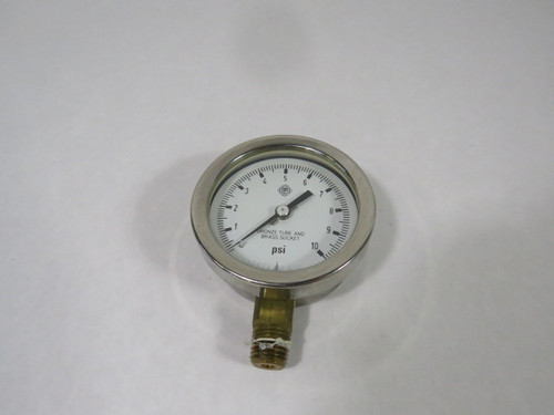 McDaniel K-10 Fillable Pressure Gauge 1-10PSI 2-1/2" Diameter 1/4"NPT USED